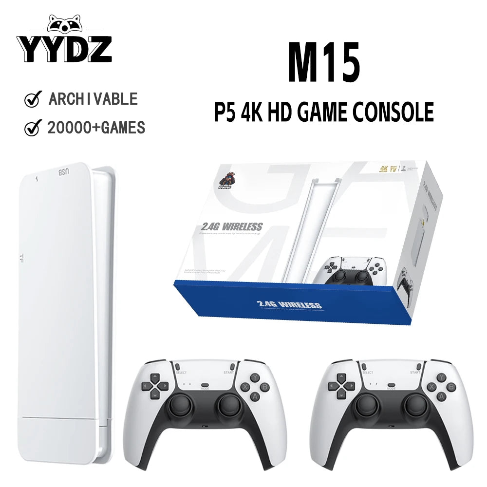 M15 Retro Game Console 64GB 20000+Gaming Handheld Game Console Wireless Game Version with Built-In 20+Emulator Game Stick 4K